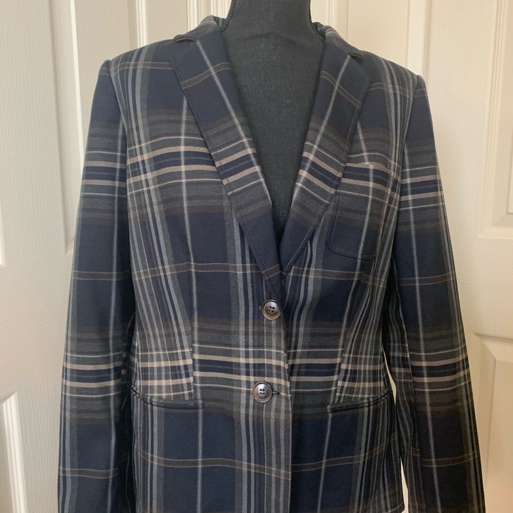 Tommy Hilfiger Elbow-Patch Plaid Blazer